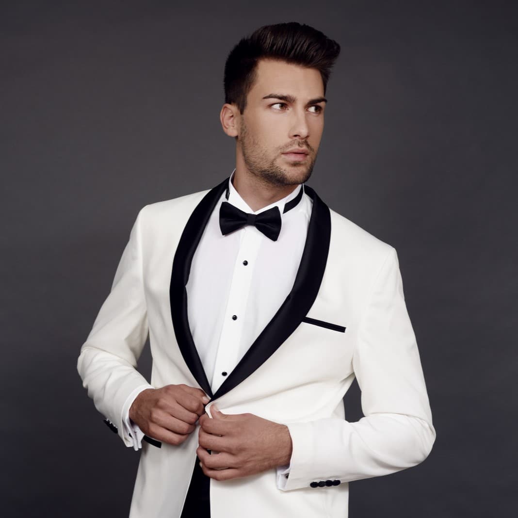 Ivory and Black Shawl Lapel - The Groom Collection