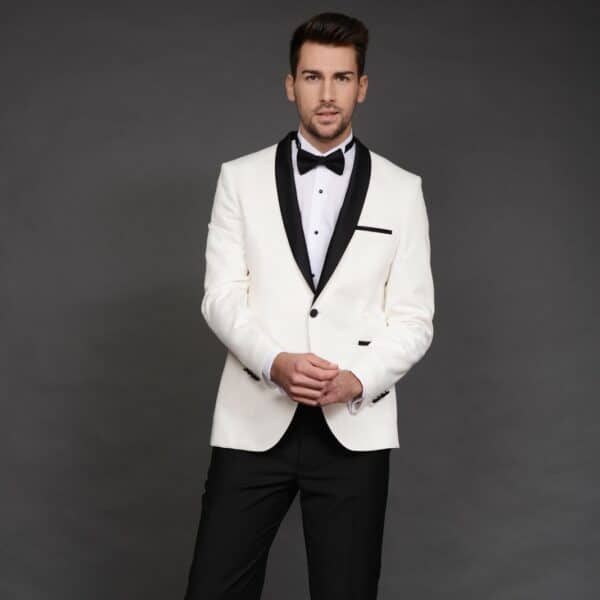 Ivory and Black Shawl Lapel - Image 4