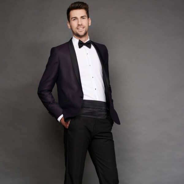 Purple and Black Shawl Lapel - Image 3