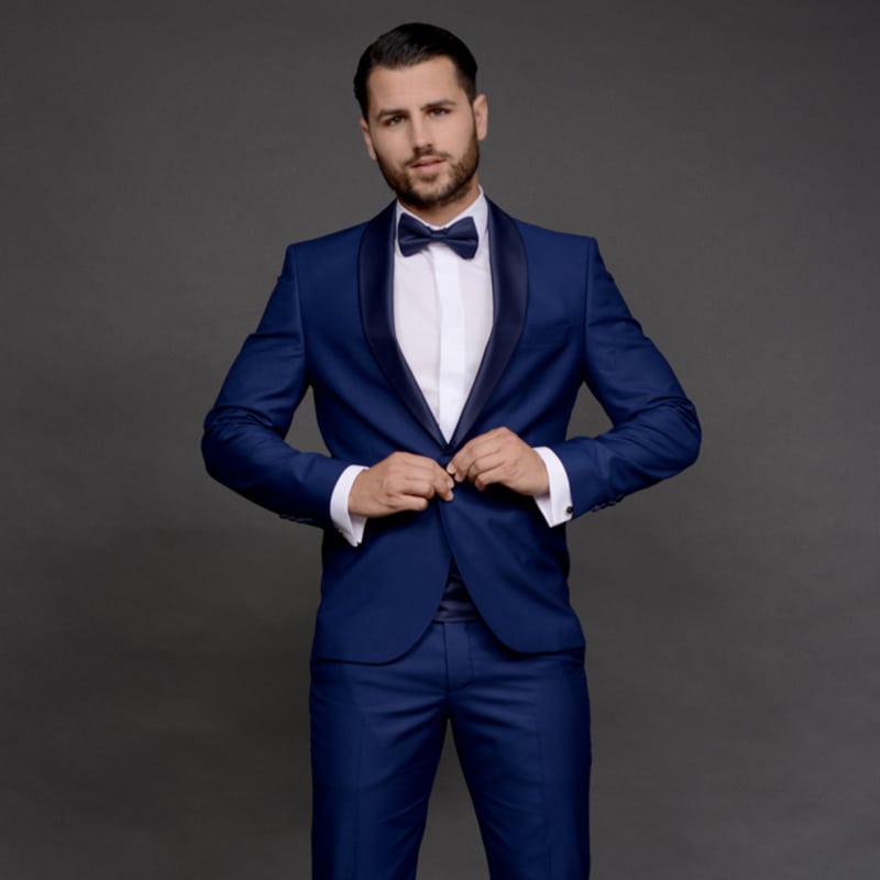 Royal Blue Shawl Collar The Groom Collection