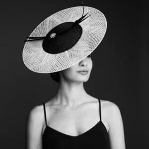 Fascinator (White and Black)