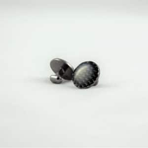 Black and Platinum Round Cufflinks