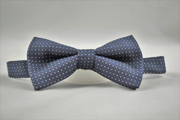 Navy Pindot Bow Tie