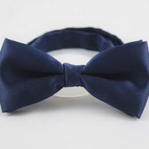 Navy Satin Bow Tie