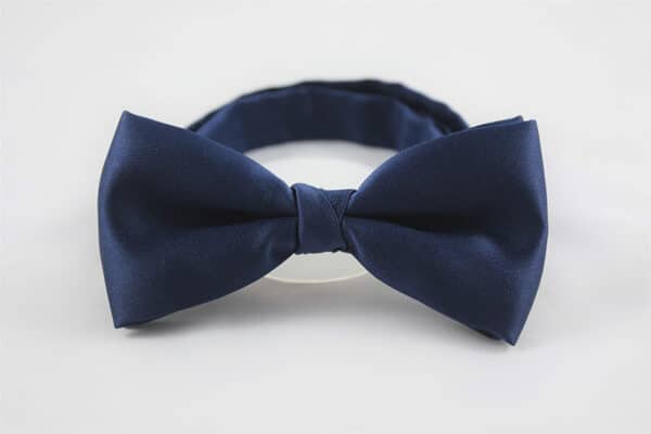 Navy Satin Bow Tie