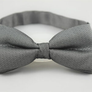 Pewter Self Design Bow Tie