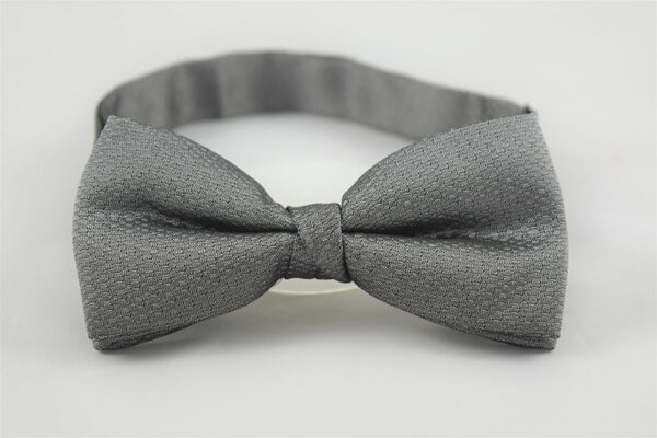 Pewter Self Design Bow Tie