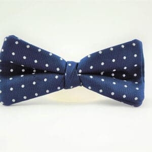 Royal Blue and White Polka Dot Bow Tie