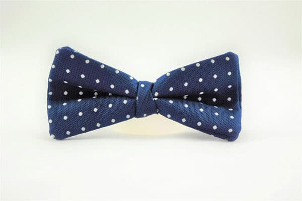 Royal Blue and White Polka Dot Bow Tie