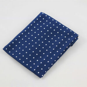 Royal Blue and White Polka Dot Pocket Square