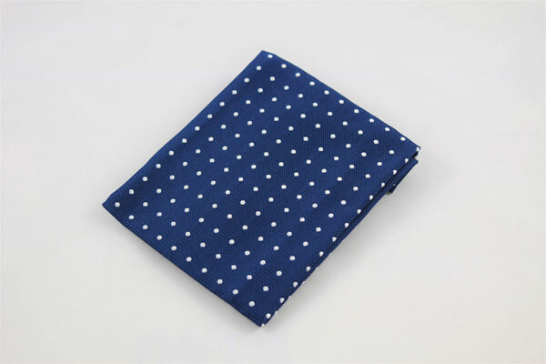 Royal Blue and White Polka Dot Pocket Square