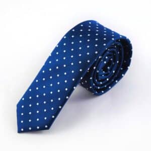 Royal Blue and White Polka Dot Tie