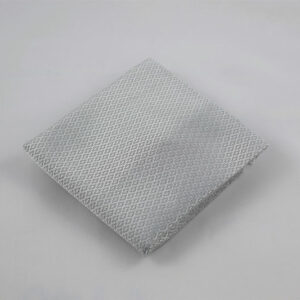 Silver Self Design Pocket Square