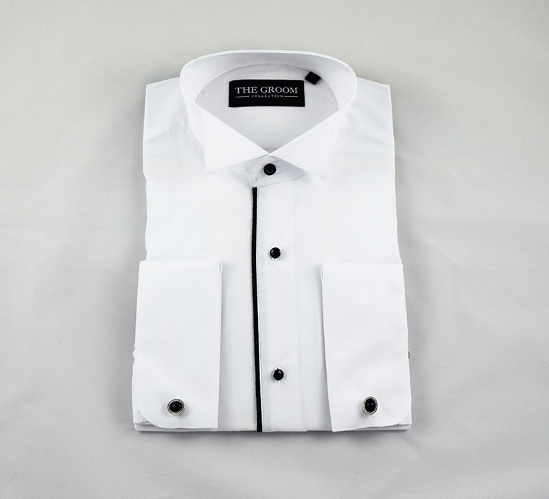 wing collar shirt black buttons