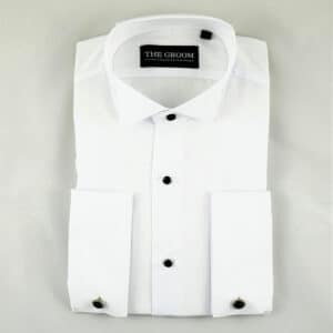 Wing Collar with Black Stud Buttons