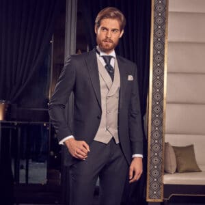 Charcoal Grey Peak Lapel