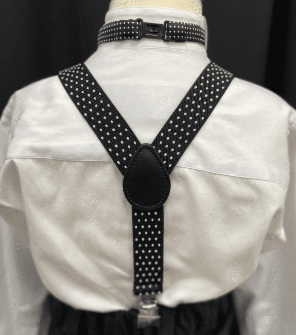 Black Polka Suspenders & Bow - Image 2