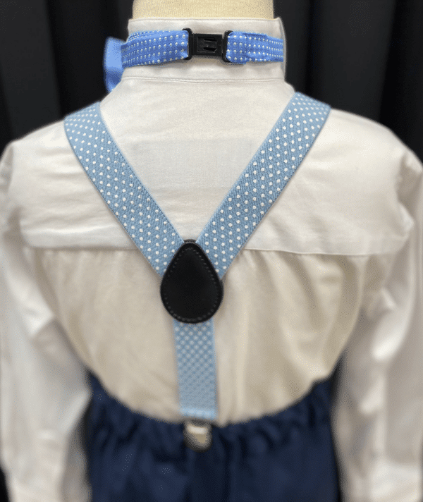 Light Blue Polka Suspenders & Bow - Image 2