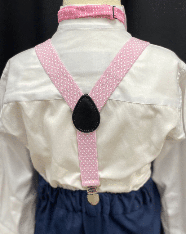 Pink Polka Suspenders & Bow - Image 2