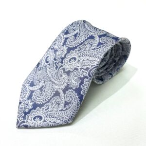 Blue and White Paisley Tie