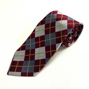 Red and Grey and White Checkered Tie